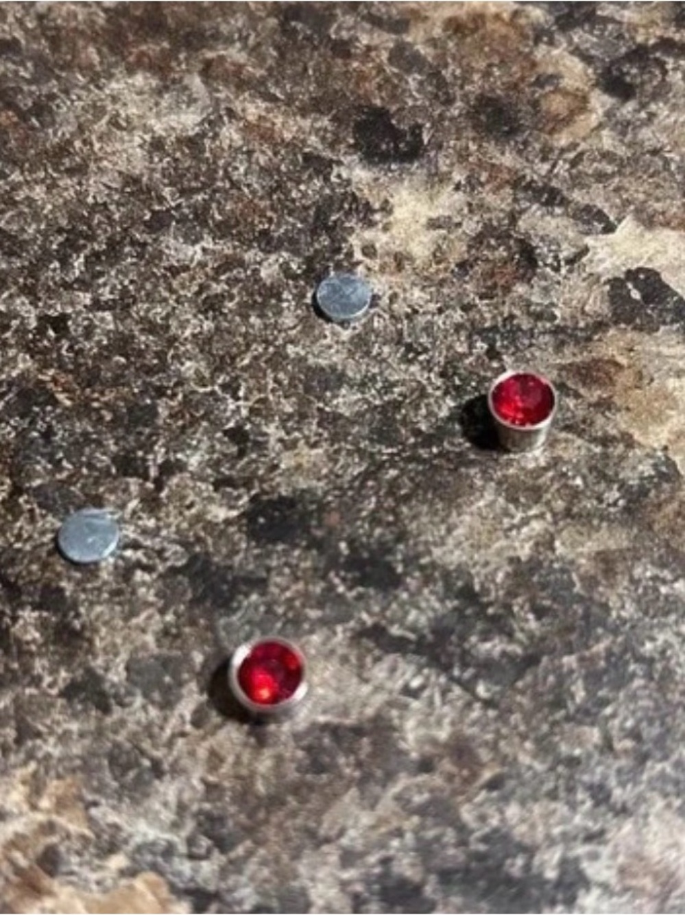 Magnetic Sterling Silver Red Crystal Stud Earrings - Women Jewelry